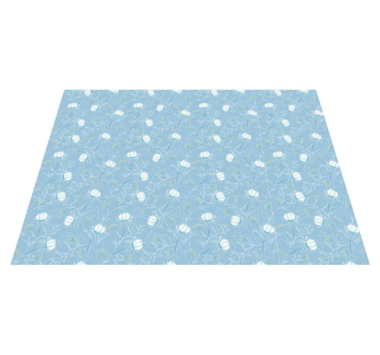 Botanical leaf motif floral vinyl rug - TenStickers