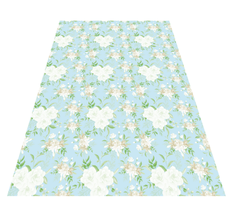 Serene Floral Elegance flower vinyl rug - TenStickers