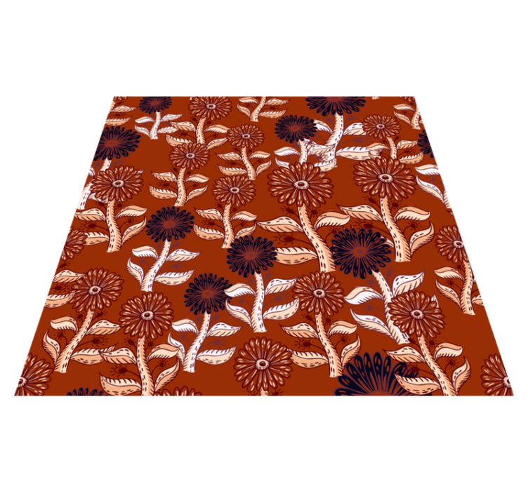 Floral Pattern Harmony flower vinyl rug - TenStickers