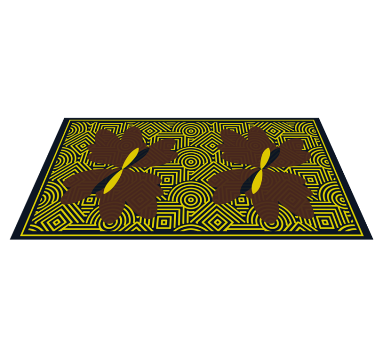 Angular Botanical Contrast geometric vinyl rug - TenStickers