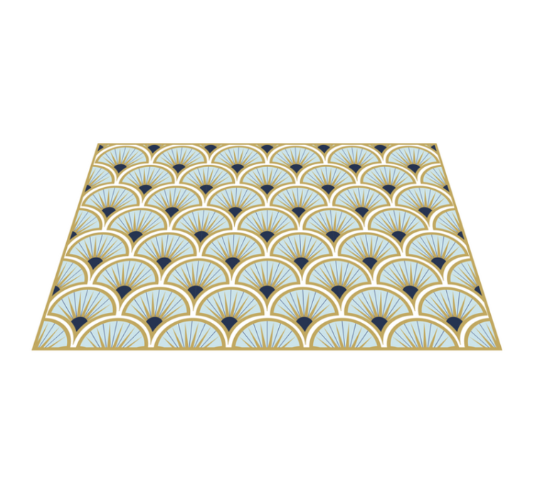 Geometric Fan Pattern geometric vinyl rugs - TenStickers