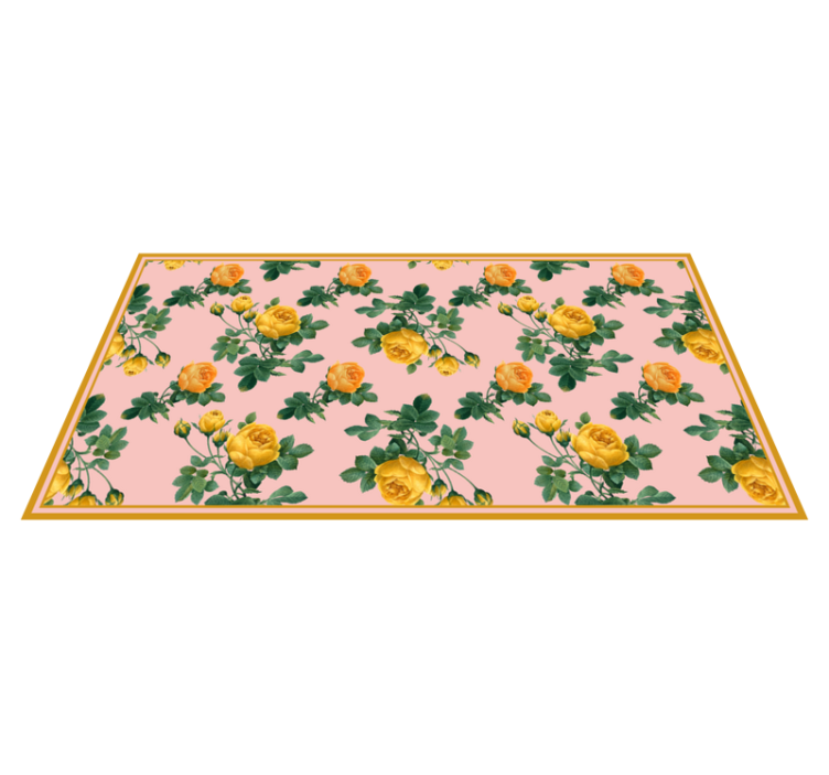 Yellow Rose Botanical vinyl carpet roses - TenStickers