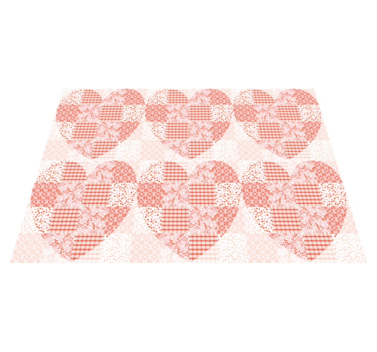 Patterned Heart Overlay entrance hall vinyl rug - TenStickers