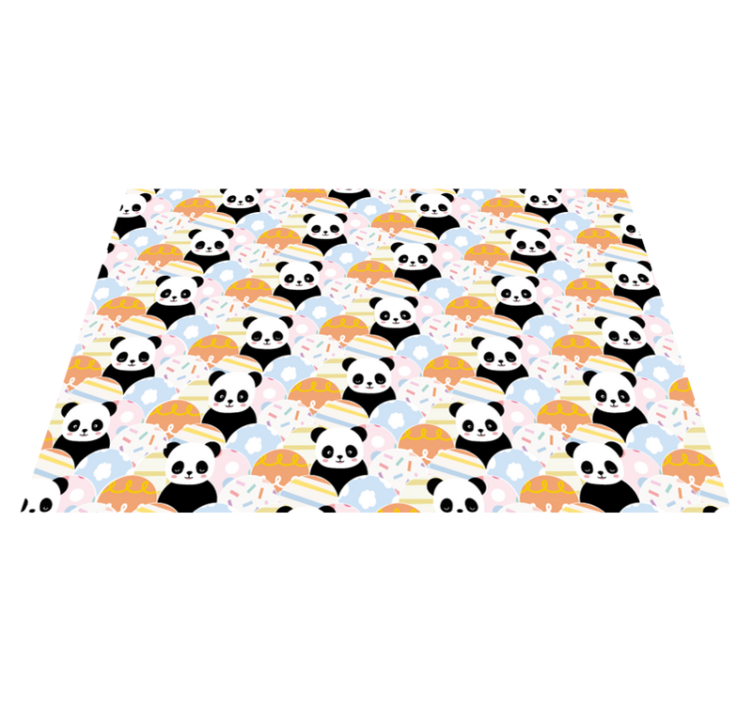 Panda Playground Pattern nursery vinyl rugs - TenStickers