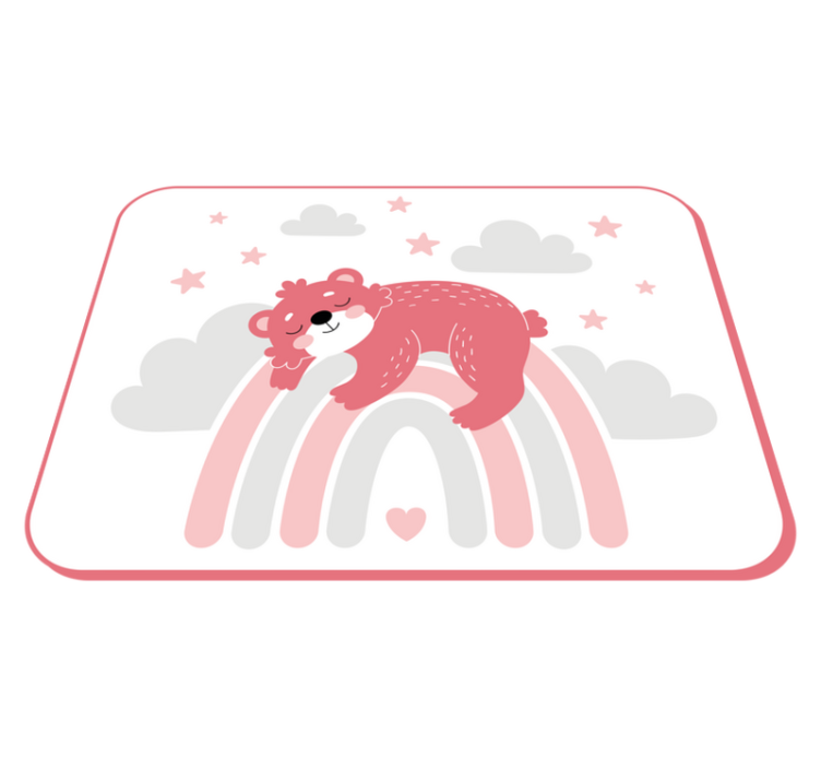Sleepy Bear Rainbow nursery vinyl rugs - TenStickers