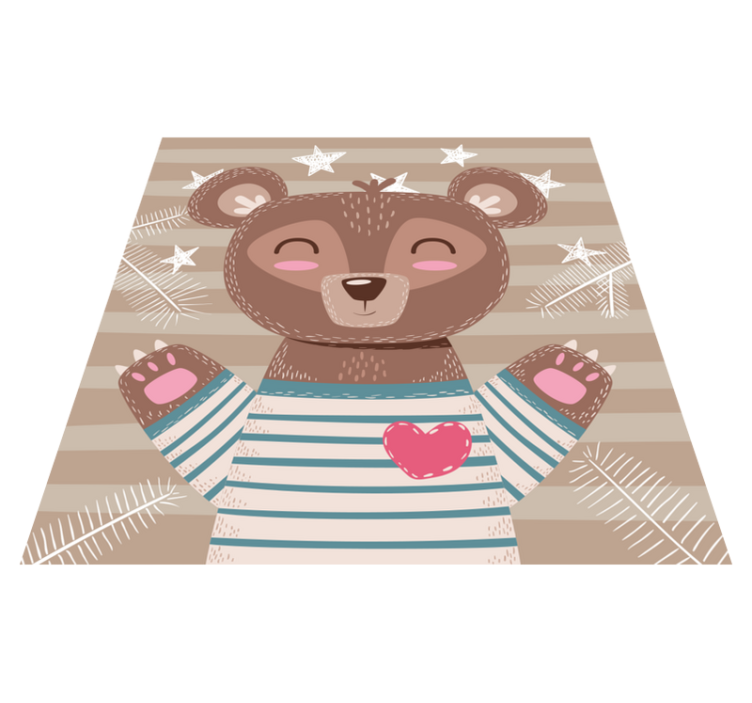 Adorable Bear Illustration nursery vinyl rugs - TenStickers