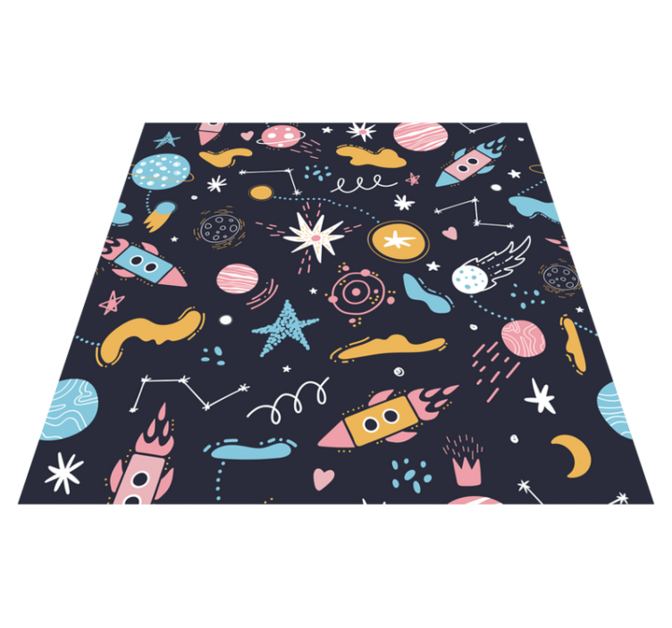 Cosmic Space Adventure kids vinyl rug - TenStickers