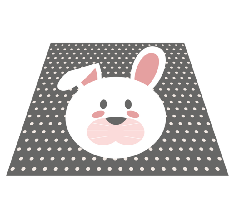 Bunny Polka Dot Overlay nursery vinyl rugs - TenStickers