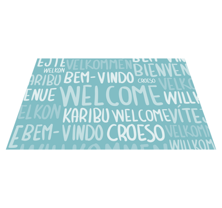Multilingual Welcome Text custom vinyl rug - TenStickers