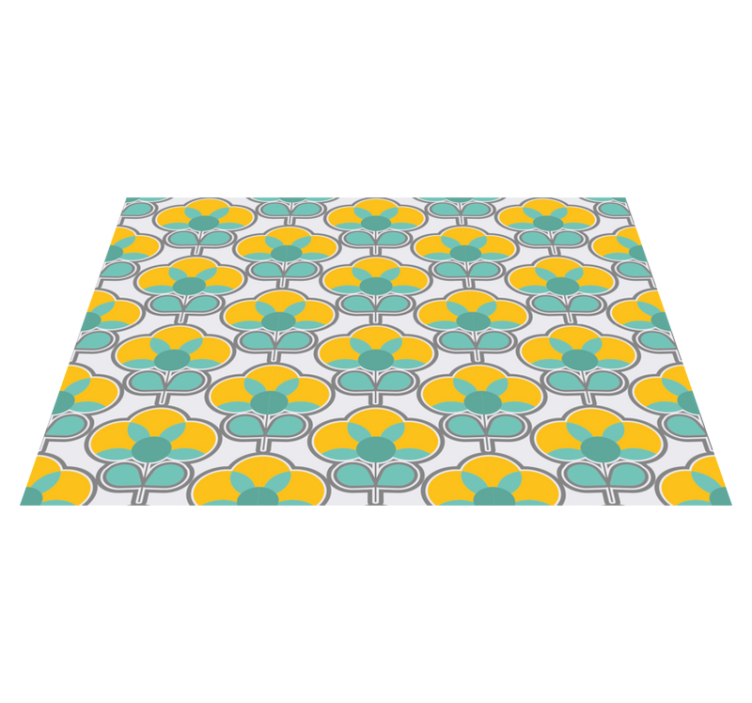 Geometric Floral Pattern geometric vinyl rugs - TenStickers