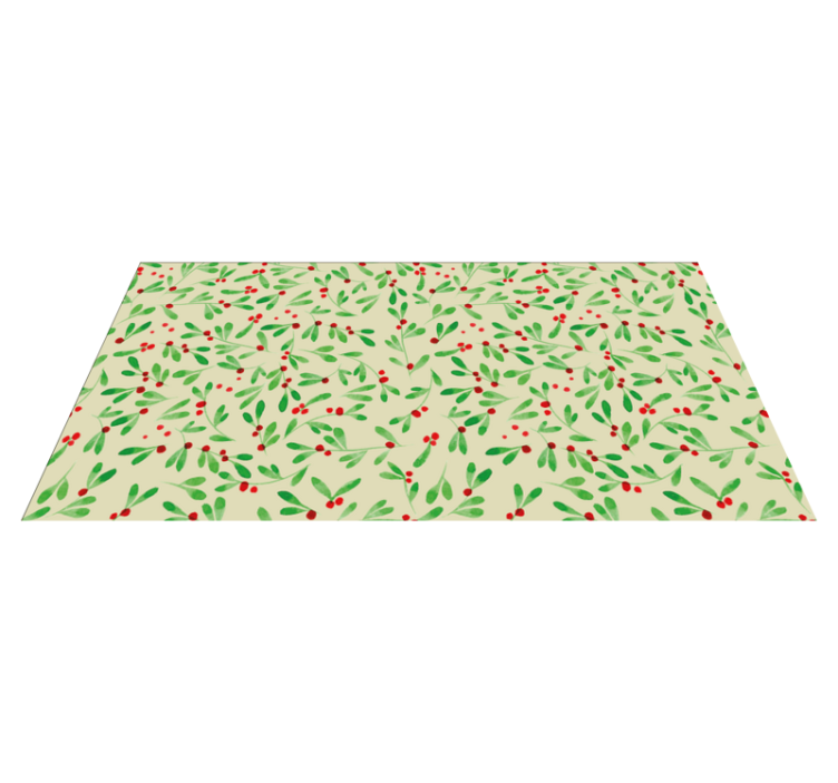 Christmas berries pattern Christmas vinyl rug - TenStickers