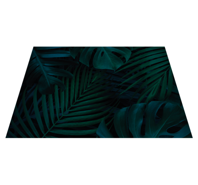Tropical Foliage floral vinyl rug - TenStickers