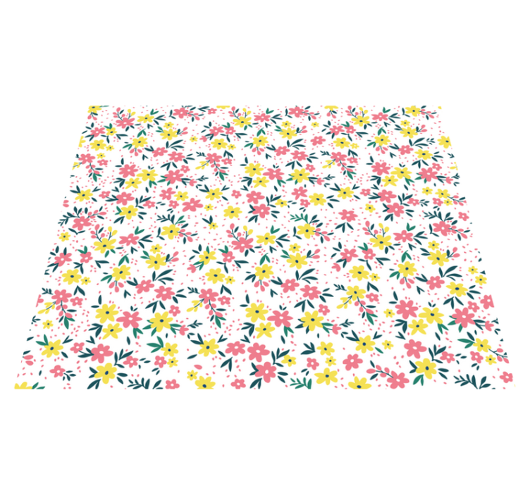 Flowerprint 'Ifuru' White floral rug - TenStickers