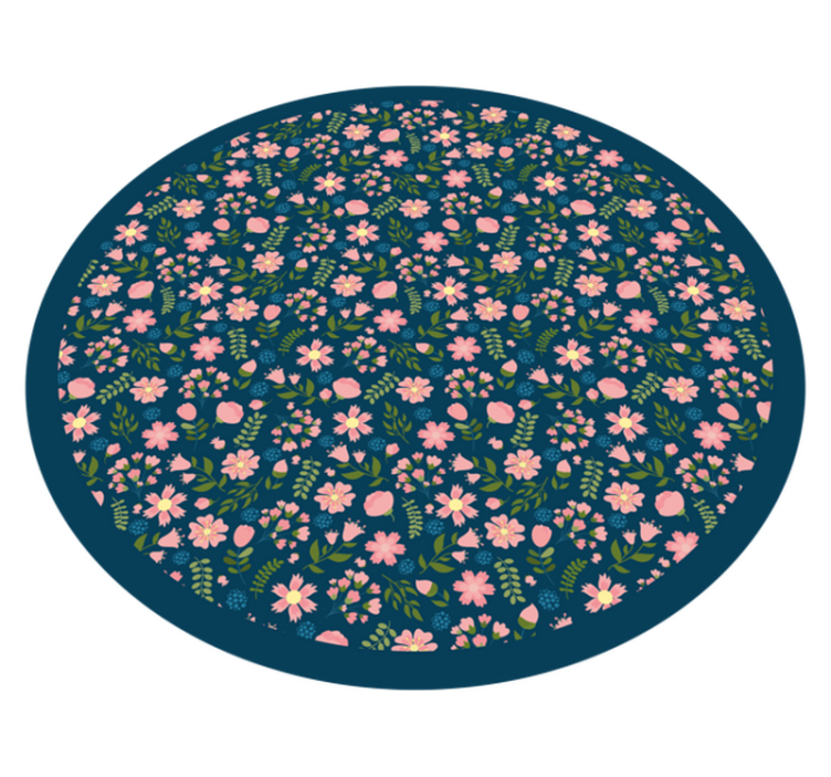 Floral Circular Pattern flower vinyl rug - TenStickers