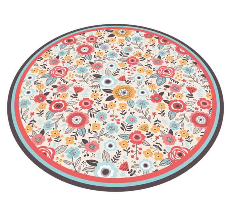 Circular flower design vinyl rug - TenStickers