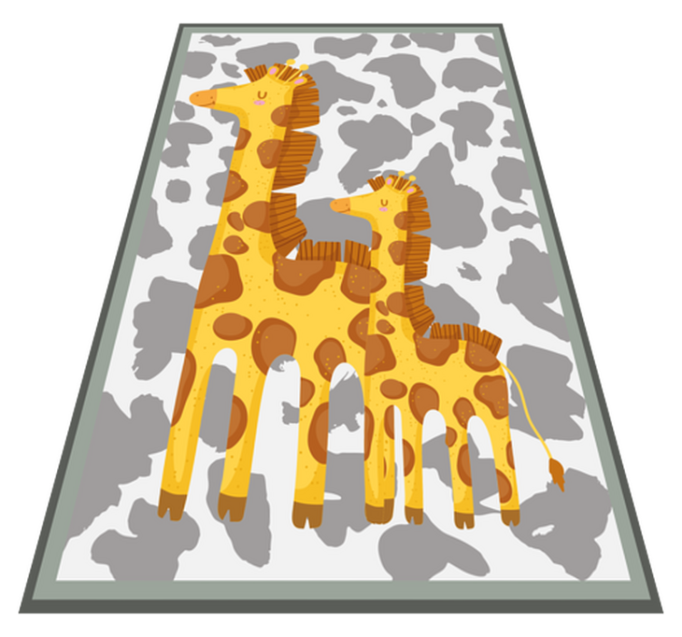 Giraffe Family Motif kids vinyl rug - TenStickers