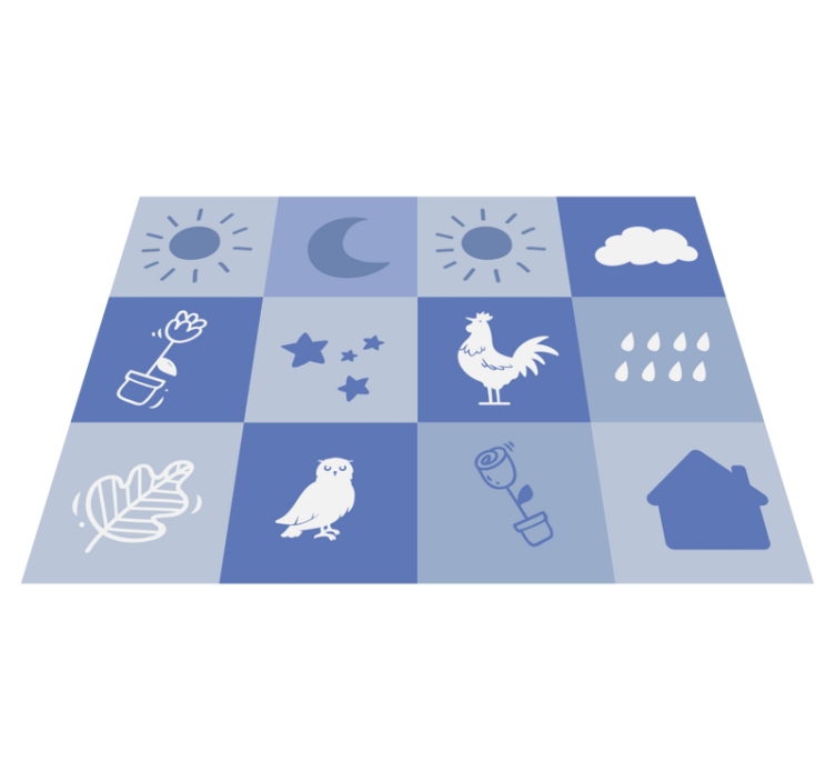 Nursery Checkerboard kids vinyl rug - TenStickers