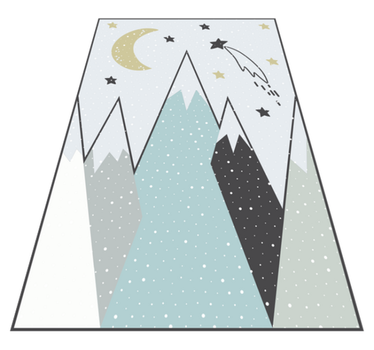 Mountainous Night Sky kids vinyl rug - TenStickers