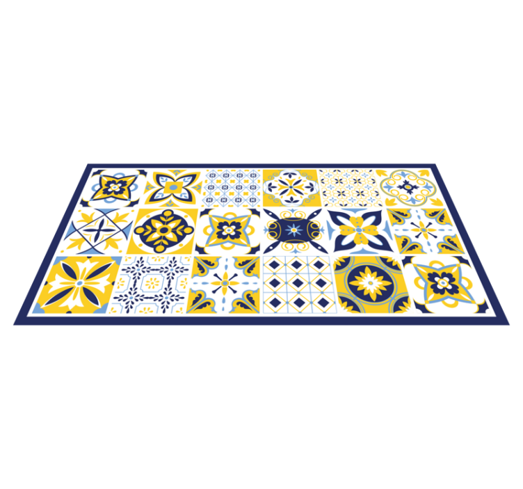 Blue Portuguese style tile carpet - TenStickers