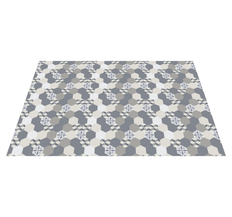 Geometric design tile vinyl rug - TenStickers