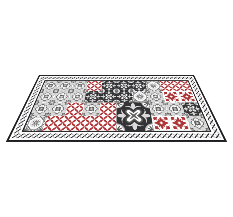 Intricate Tile Pattern tile vinyl rug - TenStickers