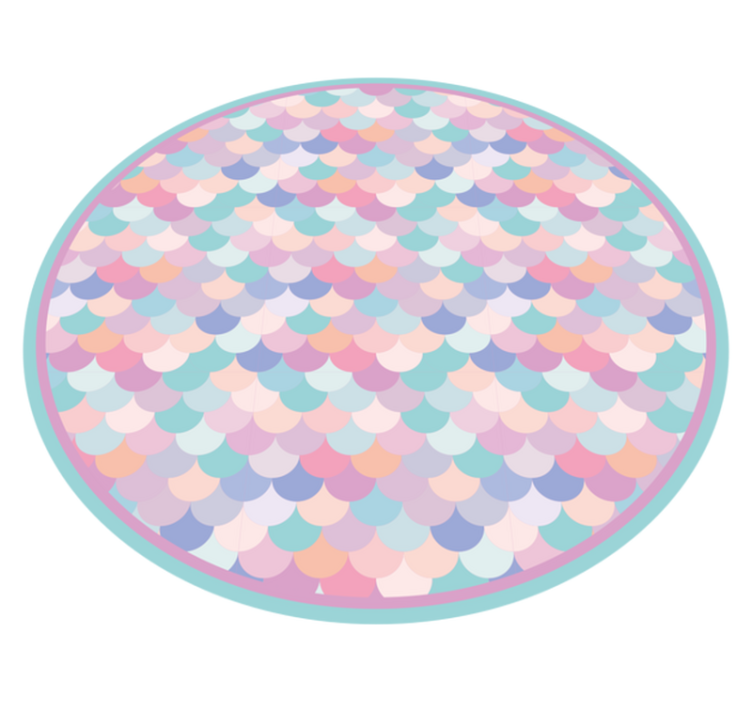 Mermaid Scale Pattern stripes vinyl rug - TenStickers