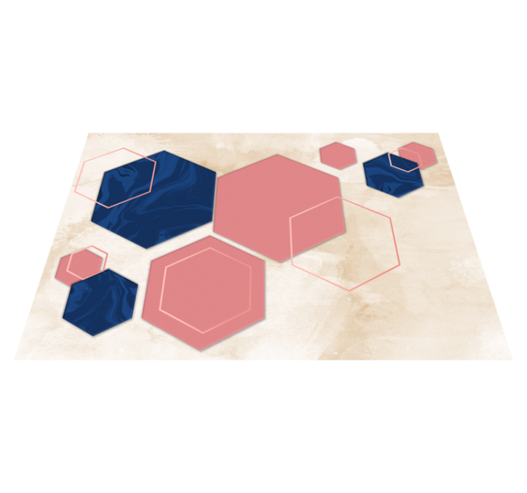 Abstract Hexagons geometric vinyl rug - TenStickers