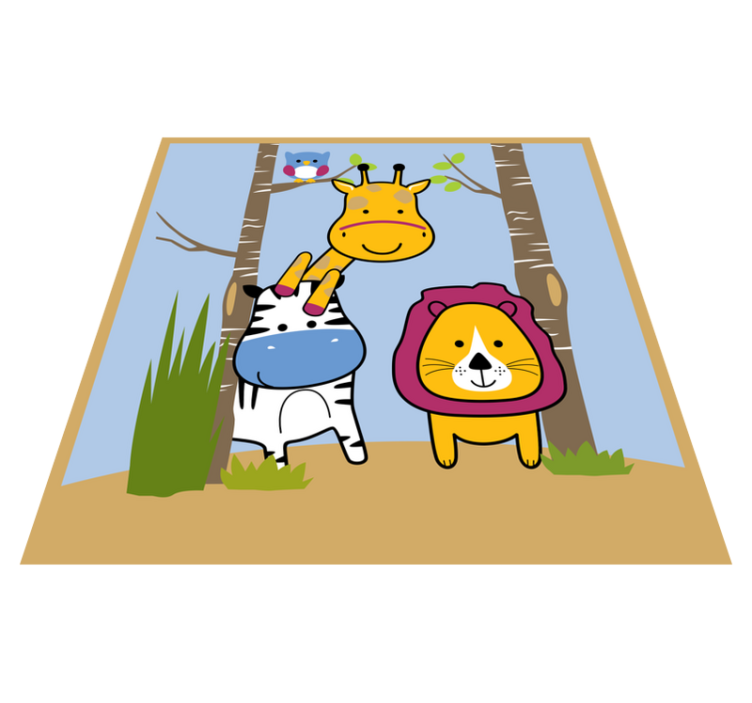 Animal Characters kids vinyl rug - TenStickers