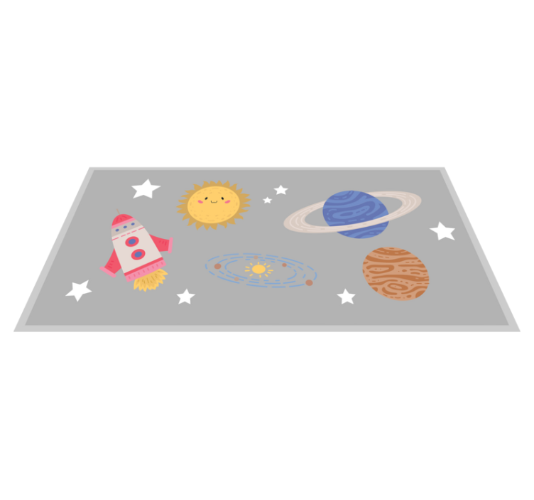 Space Adventure Theme kids vinyl rug - TenStickers