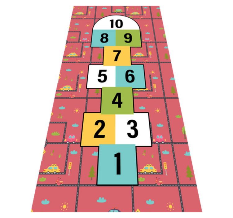 Hopscotch Playtime gaming vinyl rug - TenStickers
