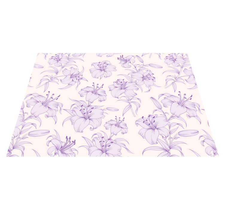 Blooming lilies floral design rug - TenStickers