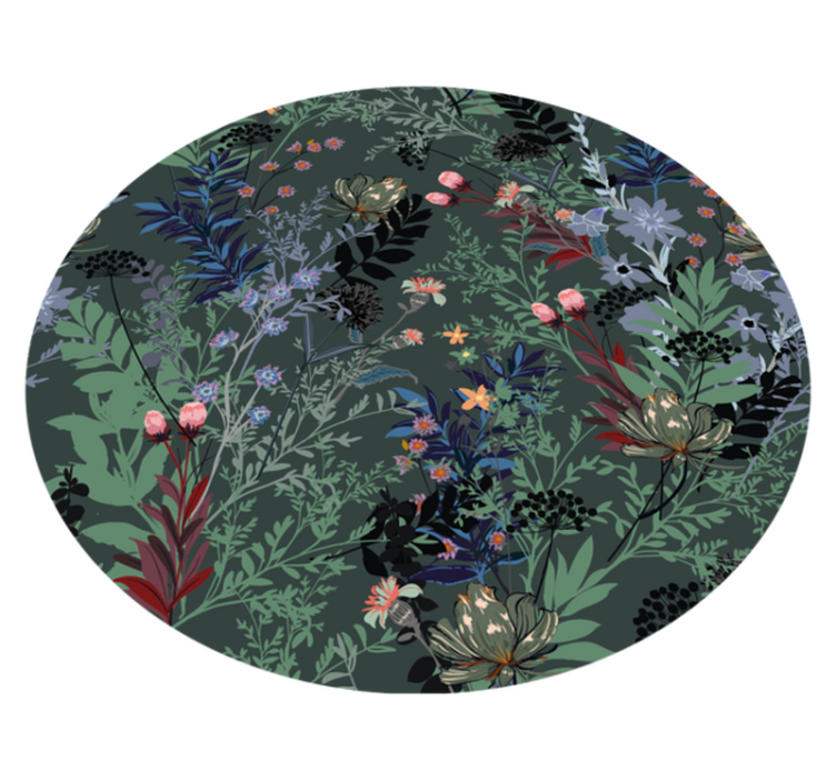 Botanical Motif floral vinyl rug - TenStickers