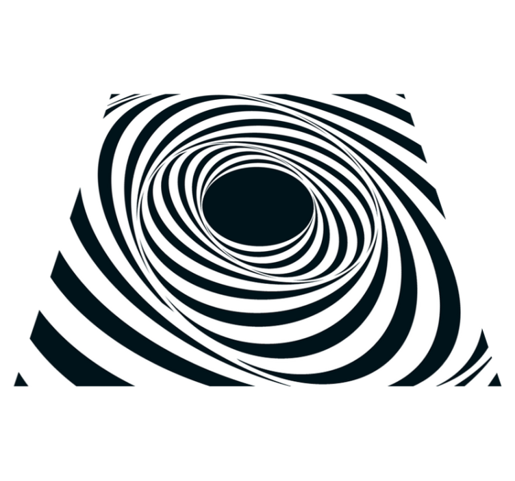 Black White Swirling Pattern geometric vinyl rug - TenStickers