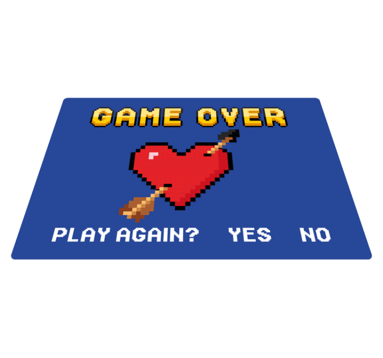 Pixelated Heart Game Over custom vinyl rug - TenStickers