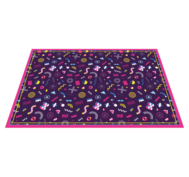 Colorful geometric shapes vinyl rug - TenStickers