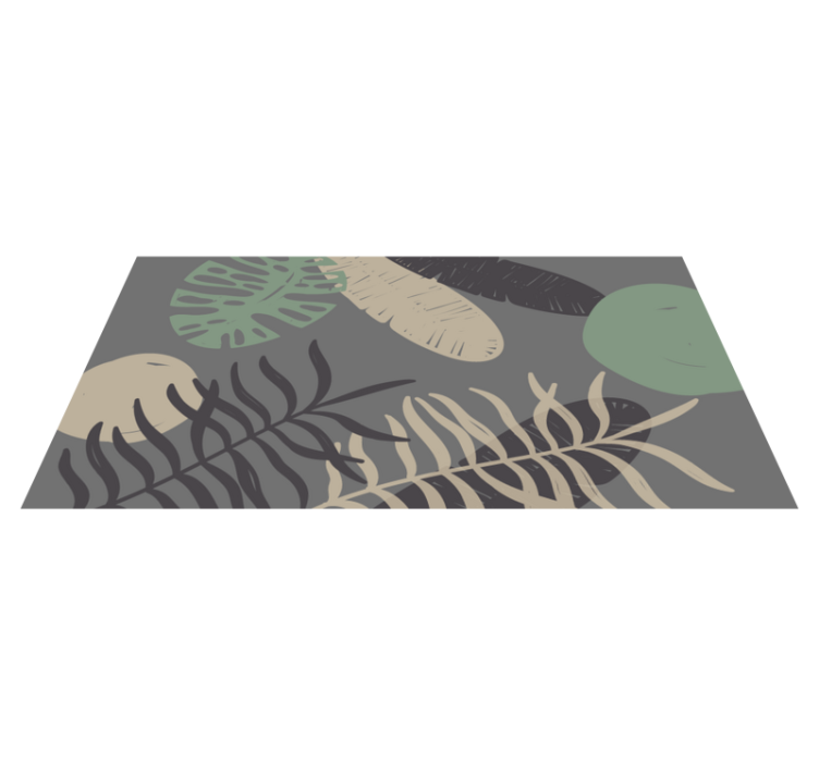 Botanical Leaf Pattern Design floral vinyl rug - TenStickers