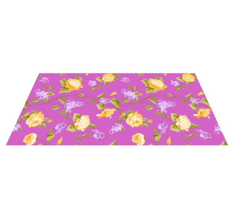 Floral Blossom Pattern flower vinyl rug - TenStickers