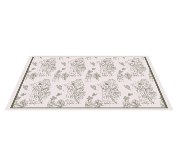 Monochrome Jungle Sketch vintage vinyl rug - TenStickers