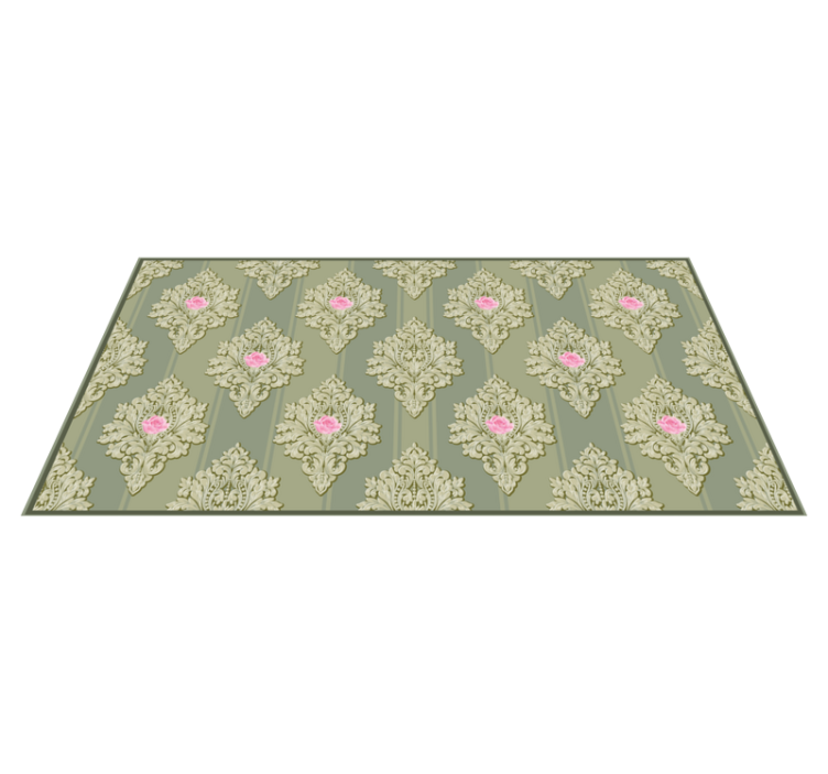 Vintage Floral Pattern Decor flower vinyl rug - TenStickers