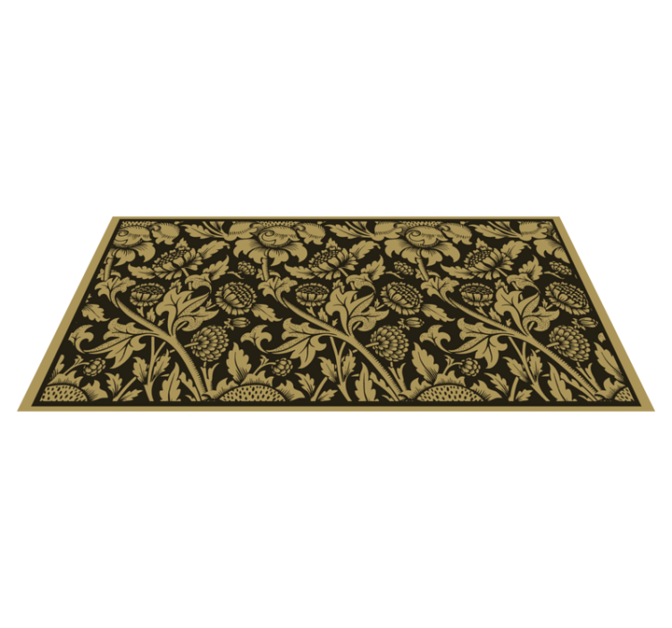 Botanical Pattern Accent floral vinyl rug - TenStickers