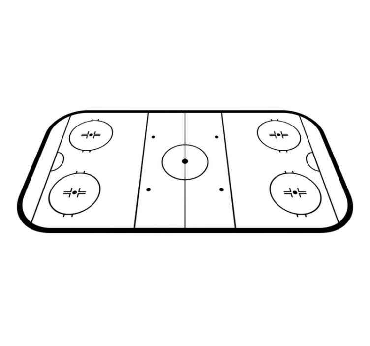 Ice hockey rink gaming vinyl rug - TenStickers