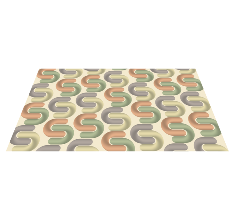 Curved colour patterns living room vinyl rug - TenStickers