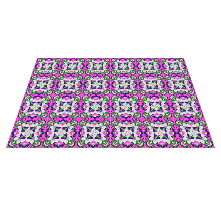 Pink hydraulic tile vintage vinyl rug - TenStickers