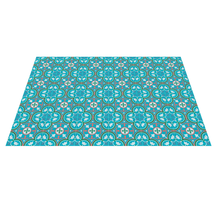 Blue hydraulic tile vintage vinyl carpet - TenStickers