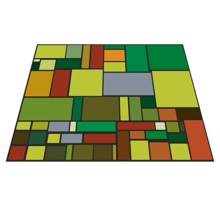 multicolored retro mosaic geometric vinyl rugs - TenStickers