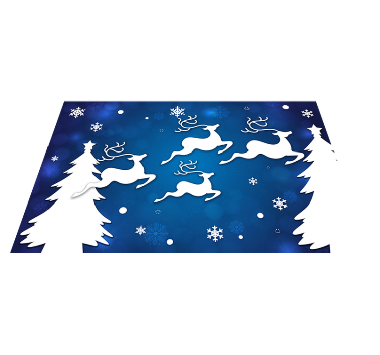 Flying reindeer Christmas rug - TenStickers