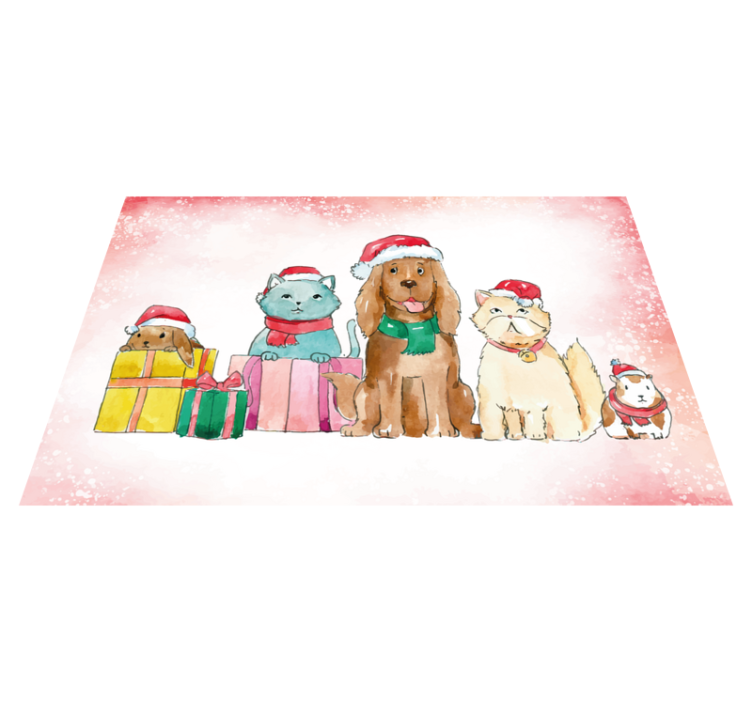Christmas pets animal mat - TenStickers