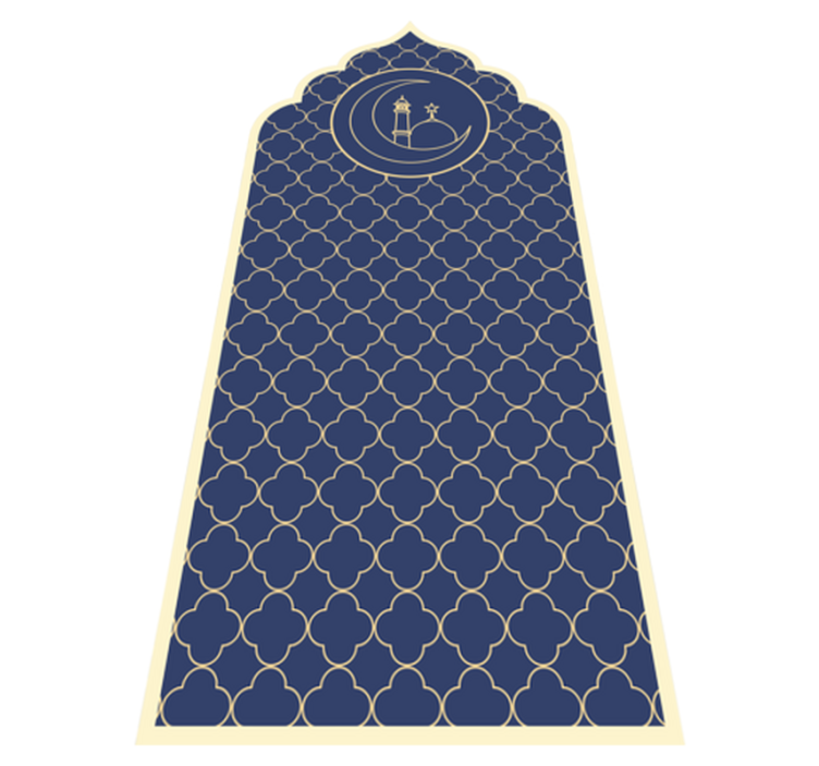 blue pattern navy vinyl rug - TenStickers