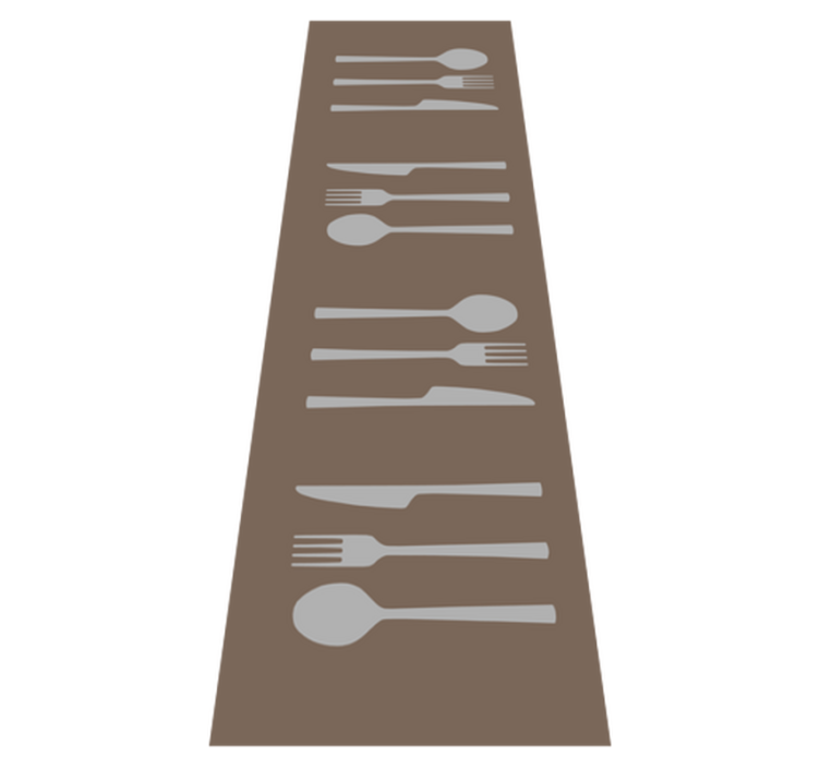 fork knife and spoon kitchen vinyl floor tiles - TenStickers