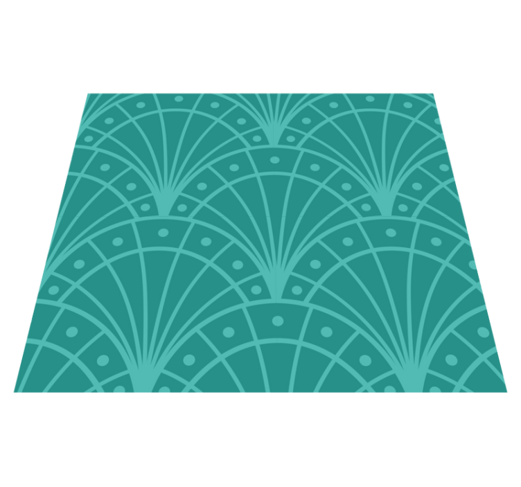 Artdeco style turquoise vinyl rug - TenStickers